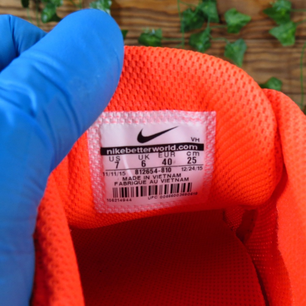 Nike Tanjun Mens Running Shoes Size 7 Athletic Walking Sneakers Orange White - Picture 4 of 7